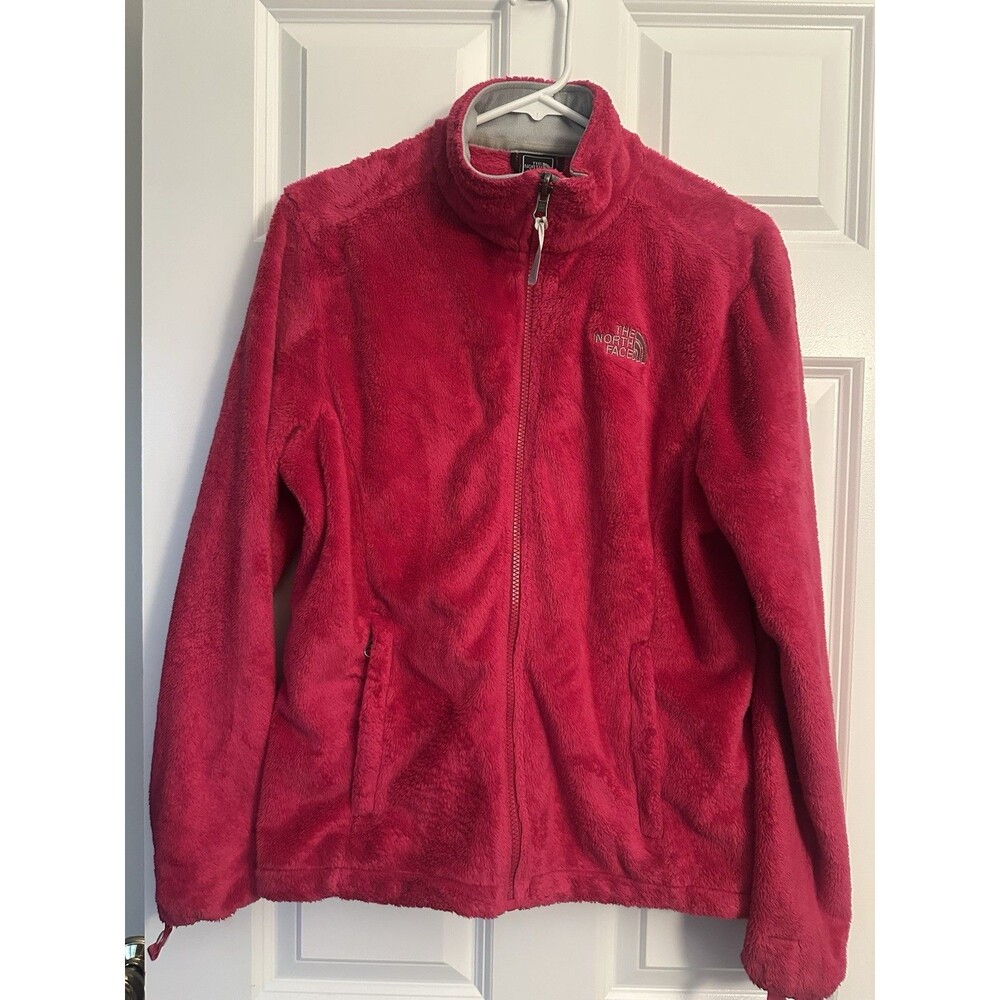 North Face OSITO Pink Fuchsia Fleece Jacket Womens Med Soft Furry 19.5x24.5